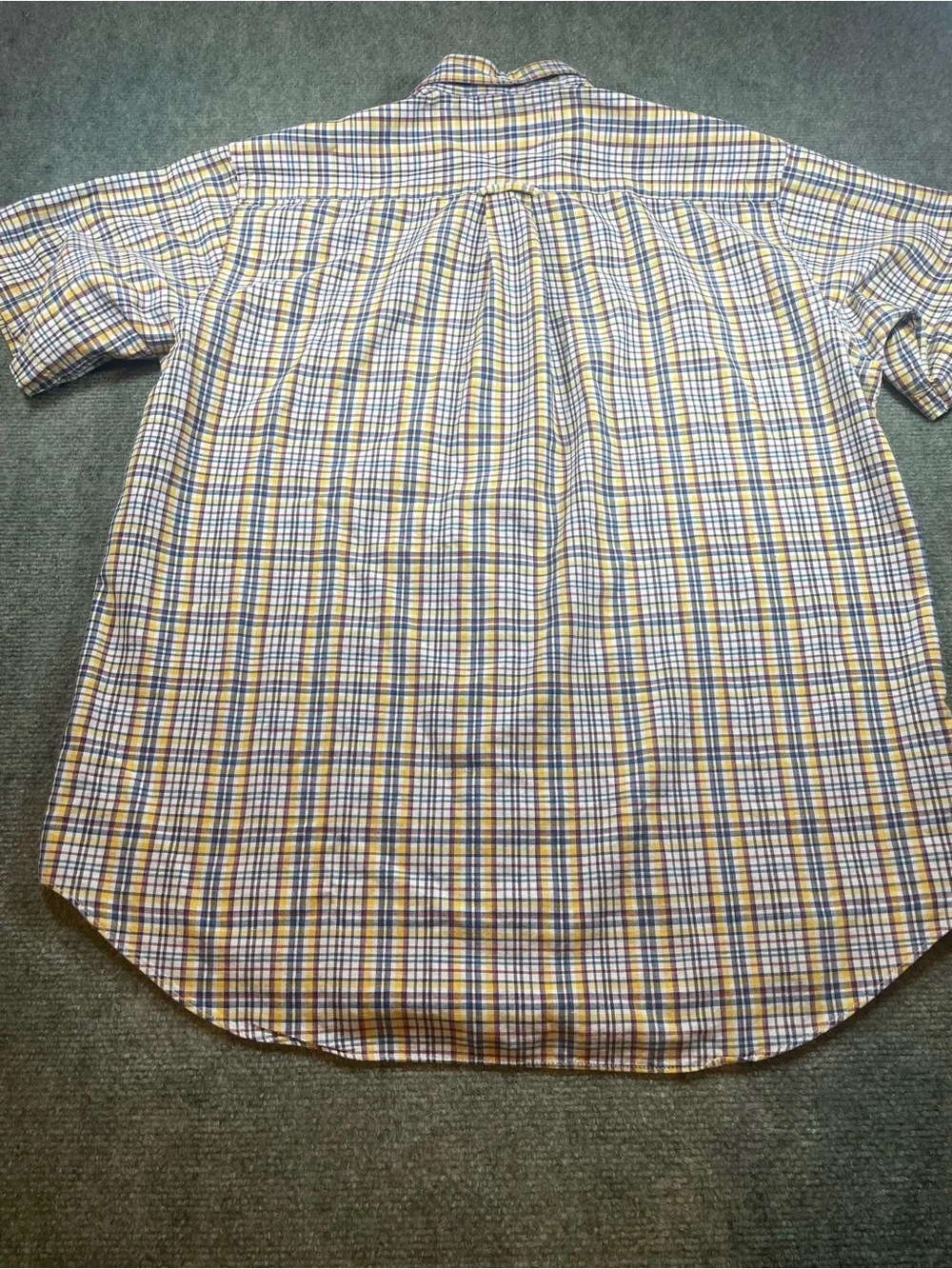 Casual Yellow and Blue Plaid Button-Down Shirt